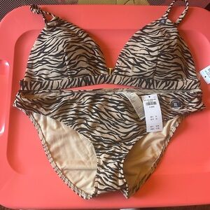 NWT Zebra Print Bikini Set